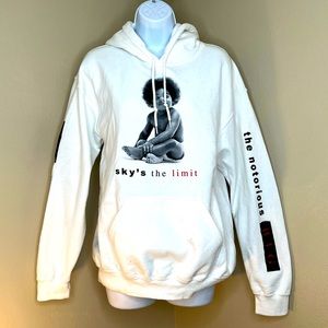 Biggie White Black Hoodie Graphic Sweatshirt Warm Cozy Medium